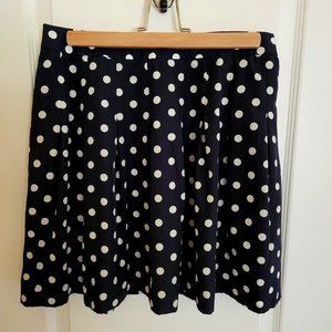 J. Crew Pleated mini skirt - Blue polka dot Size 2